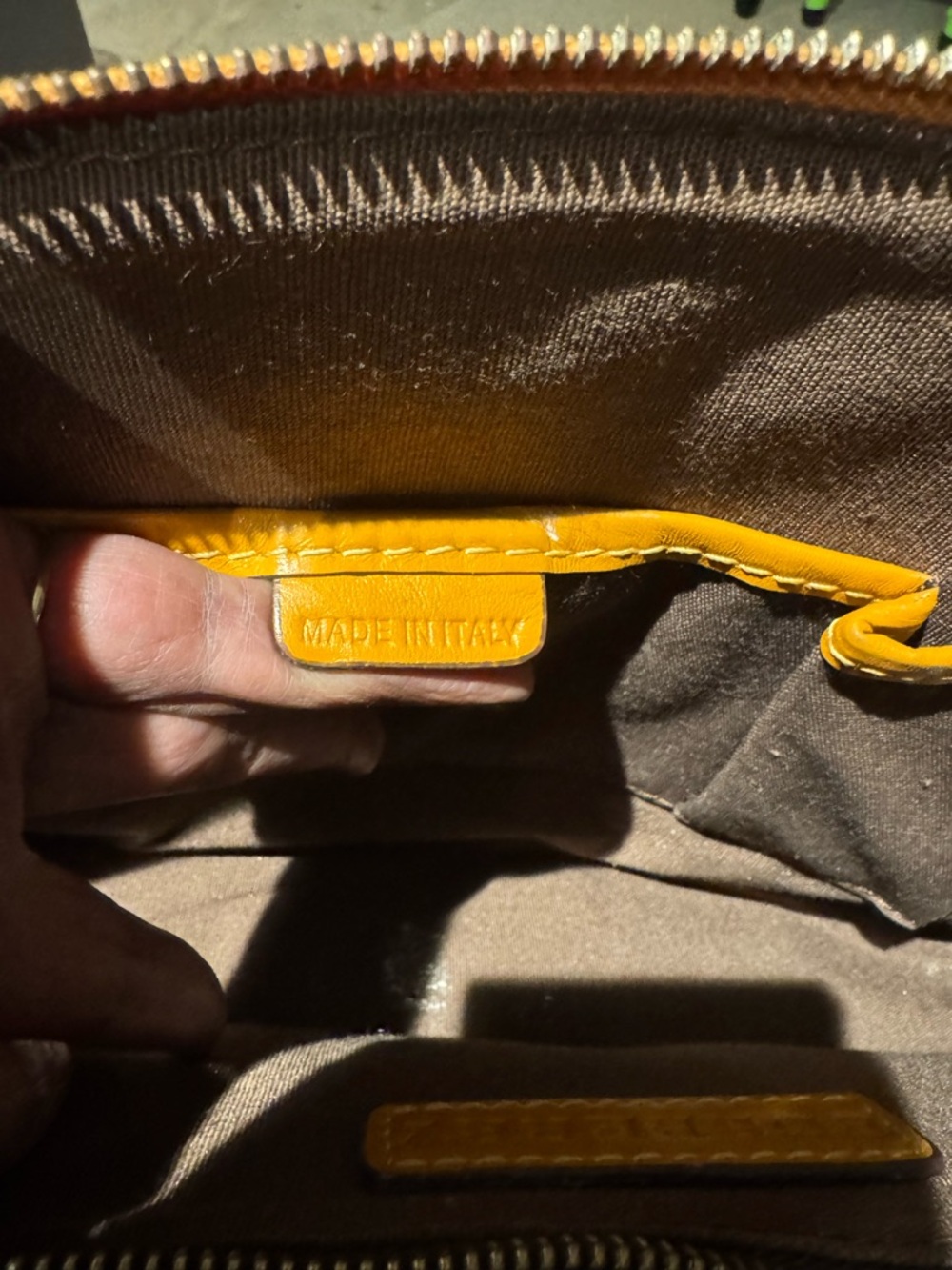 Burberry Beige Plaid Satchel with Yellow Trim - Picture 4 of 5